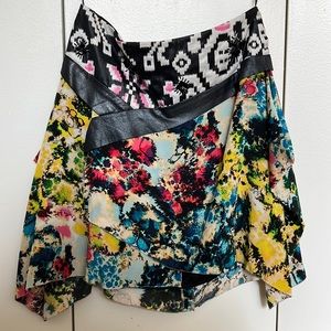 Never worn Sachin & Babi silk, leather and beaded skirt